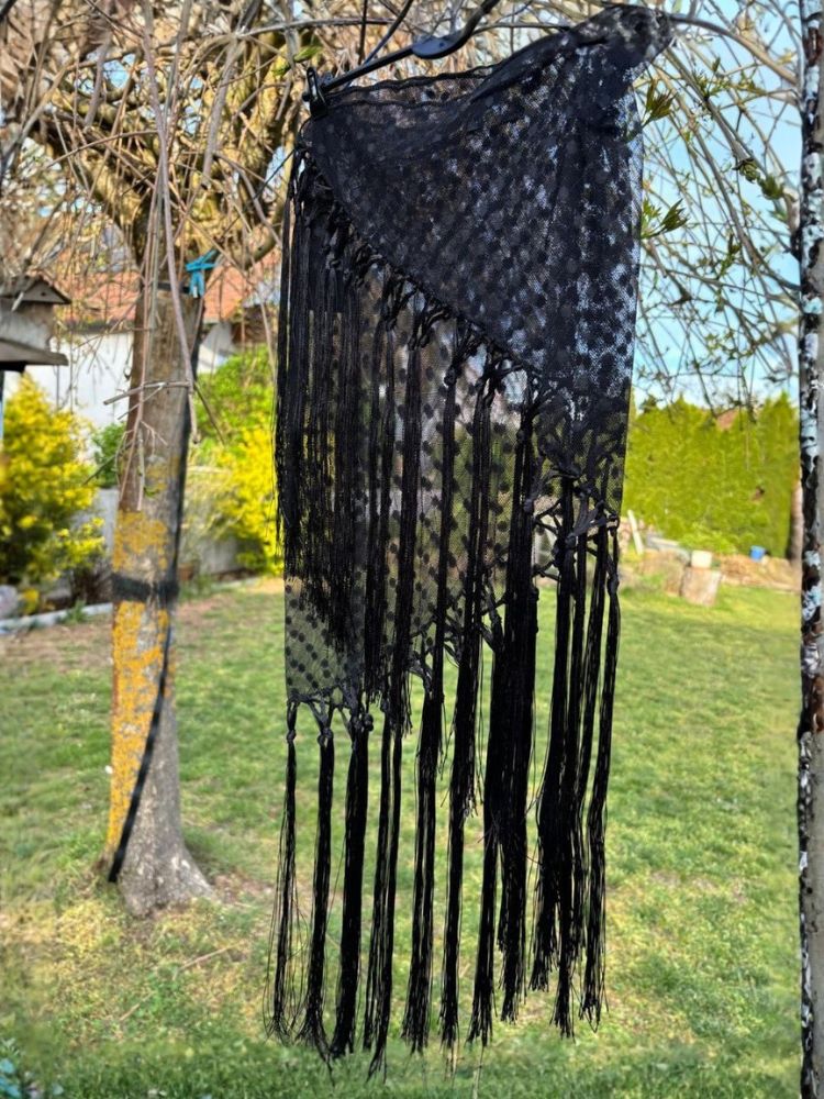 Mantoncillo Plumeti Schwarz