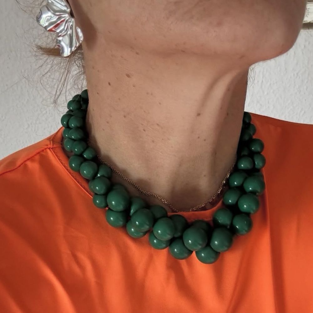 Grüne Statement Perlenkette